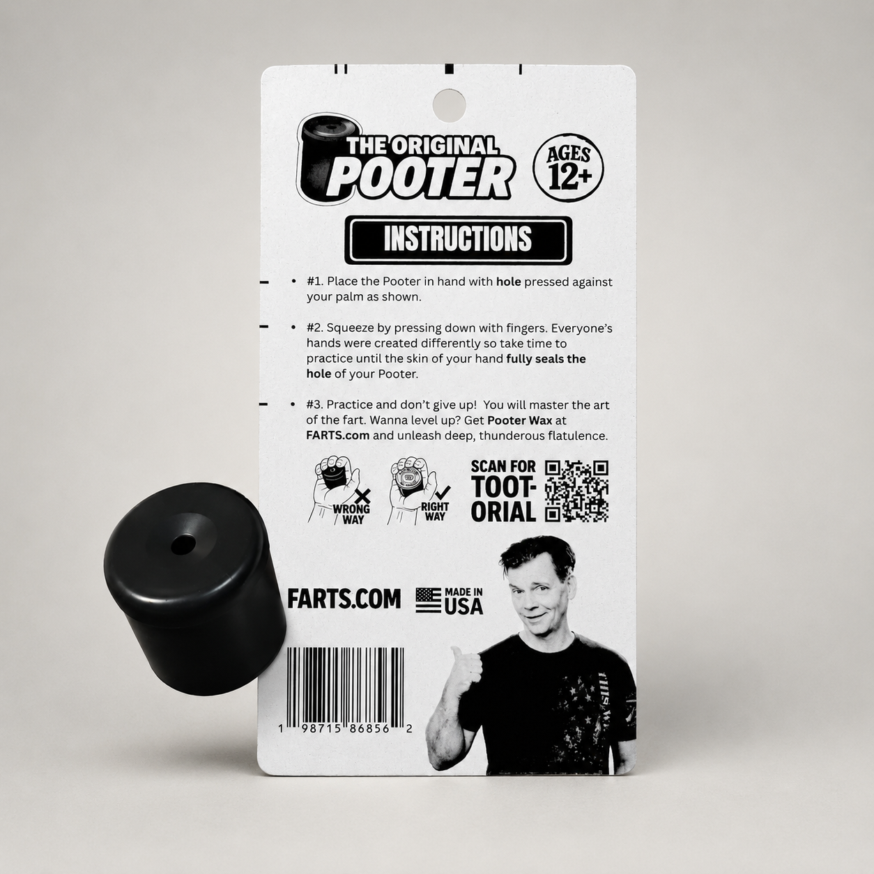 The Original Pooter packaging back with instructions